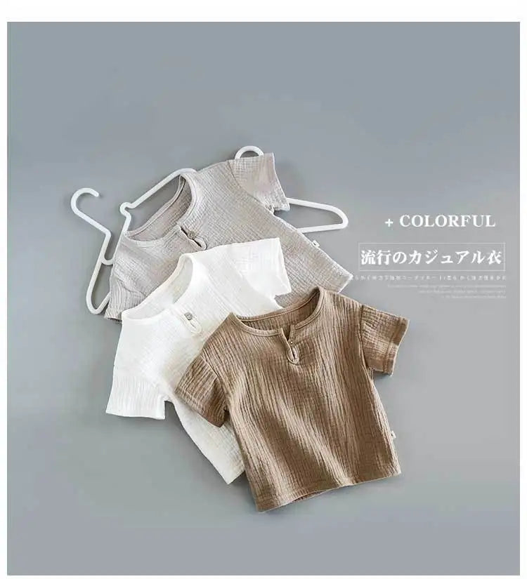 12M-8 Yrs 2 Pcs Boys Girls Clothing Sets 2021 Summer Baby Girls Clothes Cotton And Linen Retro Kids Children Clothes Suits