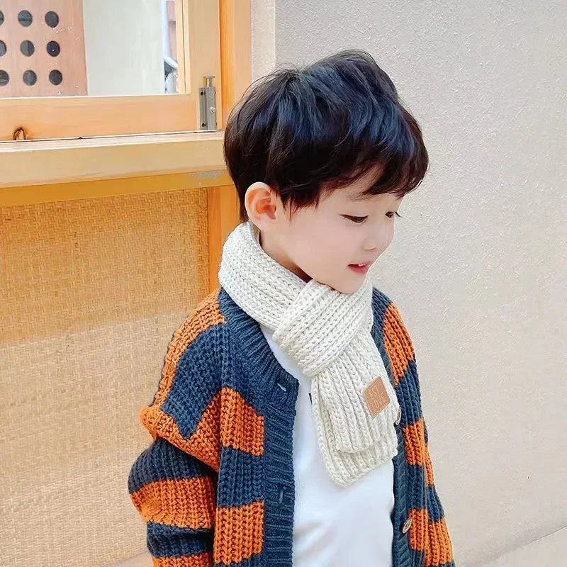 Winter Knitted Scarf for Kids Boys Girls Neckerchief Outdoor Keep Warm Neck Warmer Scarf Soft Parent-child Children´s Scarves