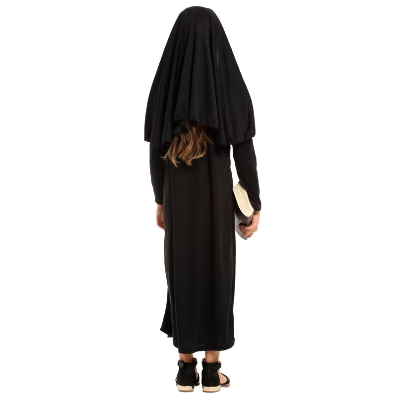 Girls Christian Catholic Religion Missionary Nun Black Costume Child Halloween Book Week Purim Party Fantasy Fancy Dress