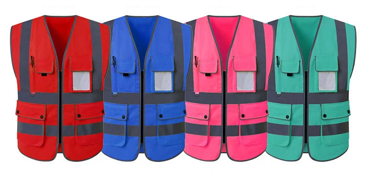 Size S-4XL Hi Vis Road Working Vest Outdoor Motorcycle Cycling  Waistcoat Clothing Workwear Jacket