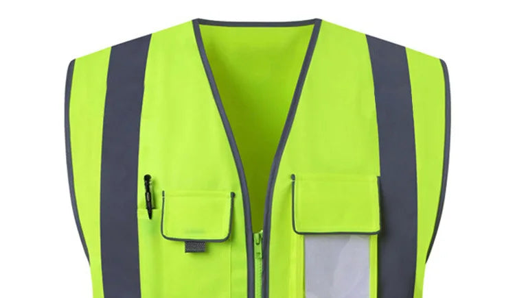 Size S-4XL Hi Vis Road Working Vest Outdoor Motorcycle Cycling  Waistcoat Clothing Workwear Jacket