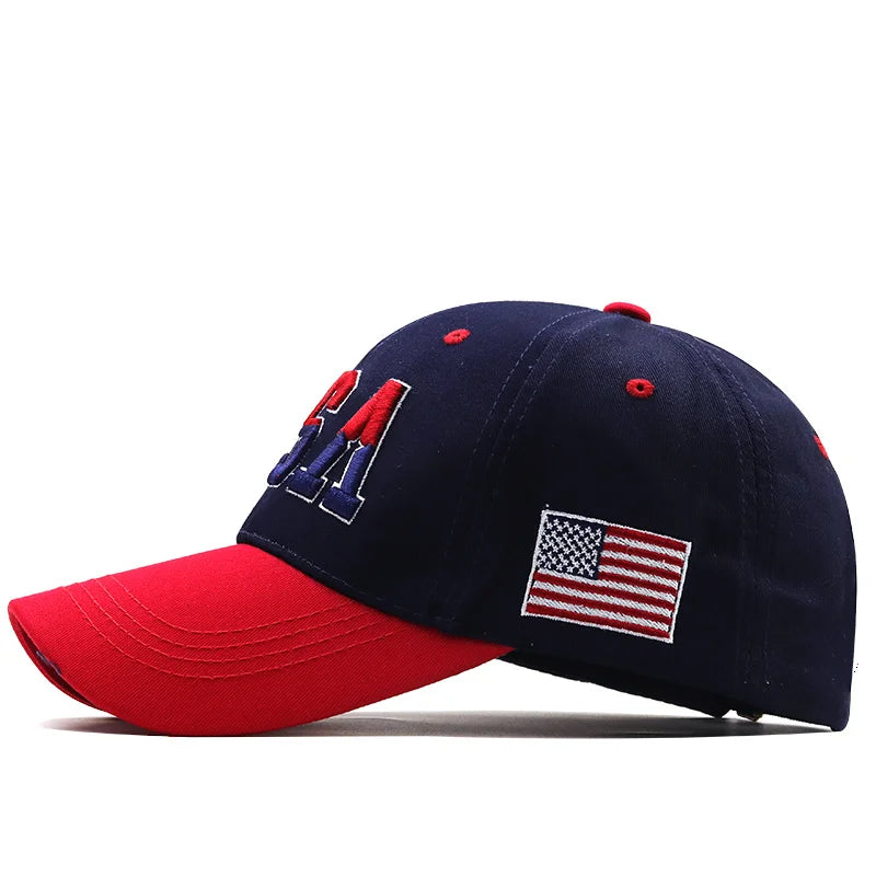 New Brand USA Flag Baseball Cap For Men Women Cotton Snapback Hat Unisex America Embroidery Hip Hop Caps Gorras Pet