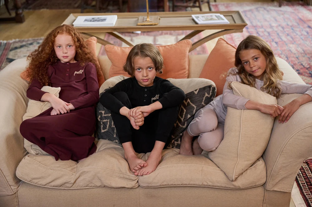 AS 2025 winter cotton letter pj boys girls skinny family matching clothes children fashion dress set footie ﻿