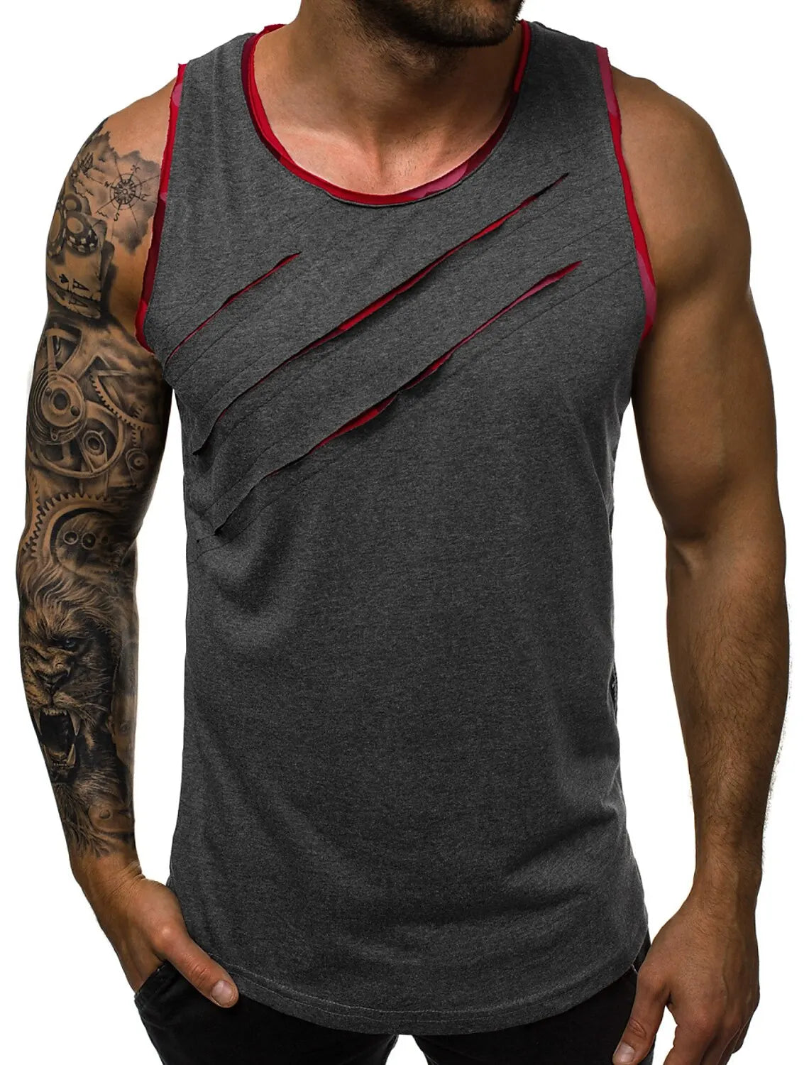 Men's Crew Neck Vest Side Totem 3D Printed Outdoor Street Sleeveless Printed Clothing Sports Casual Plus Men's Sports Vest