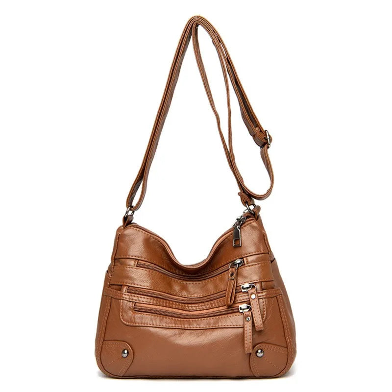 High Quality Women's Soft Leather Shoulder Bags Multi-Layer Classic Crossbody Bag Luxury Designer Handbag and Purse