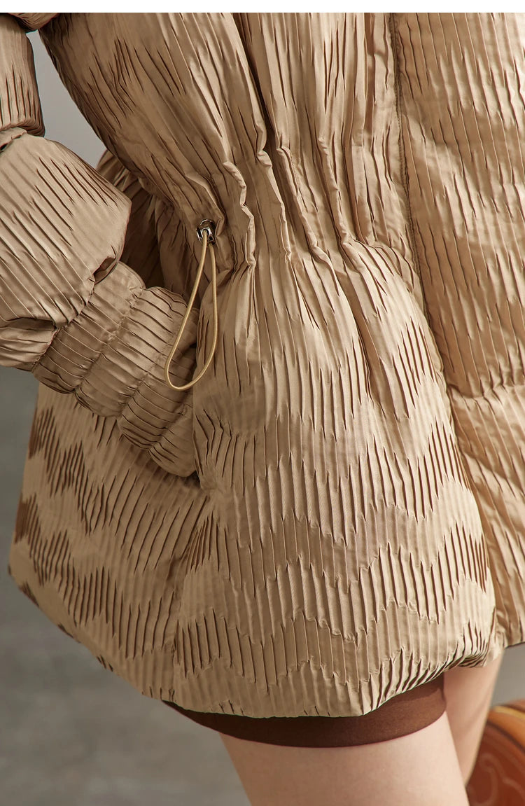 AMII Minimalist Duck Down Puffer Coat Women Winter 2025 Lightweight Stand Collar Lapel Warm Outerwear New Jackets 12344052