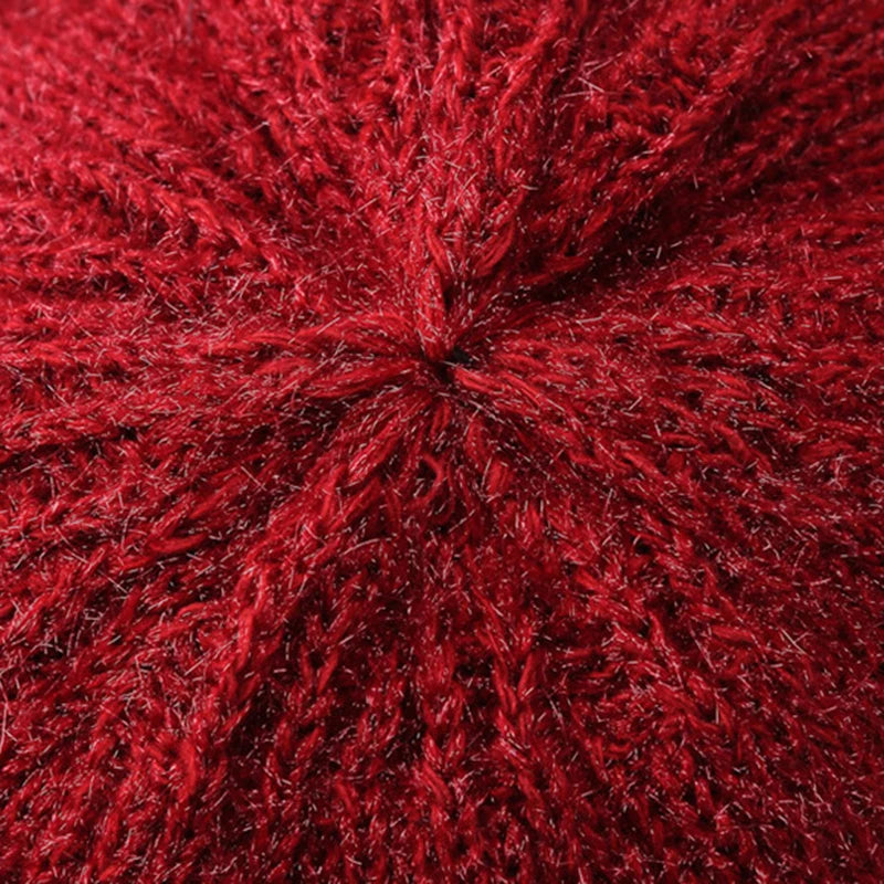 Winter Warm Hat Knitted Hat Casual Fashion Mom Cap Grandmother Hat Plush Thickened Fleece-Lined Warm Wool Christmas Gift