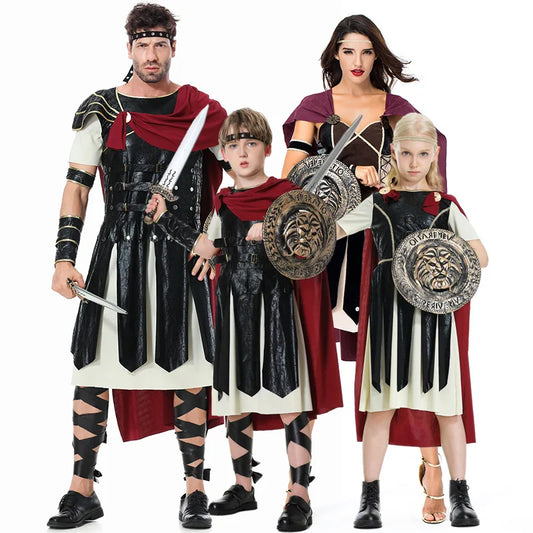 Sparda Soldier Cosplay Costume Halloween Family Set Festival Outfit Fancy Roman Gladiators Playsuit For Adult Kid Carnival Party