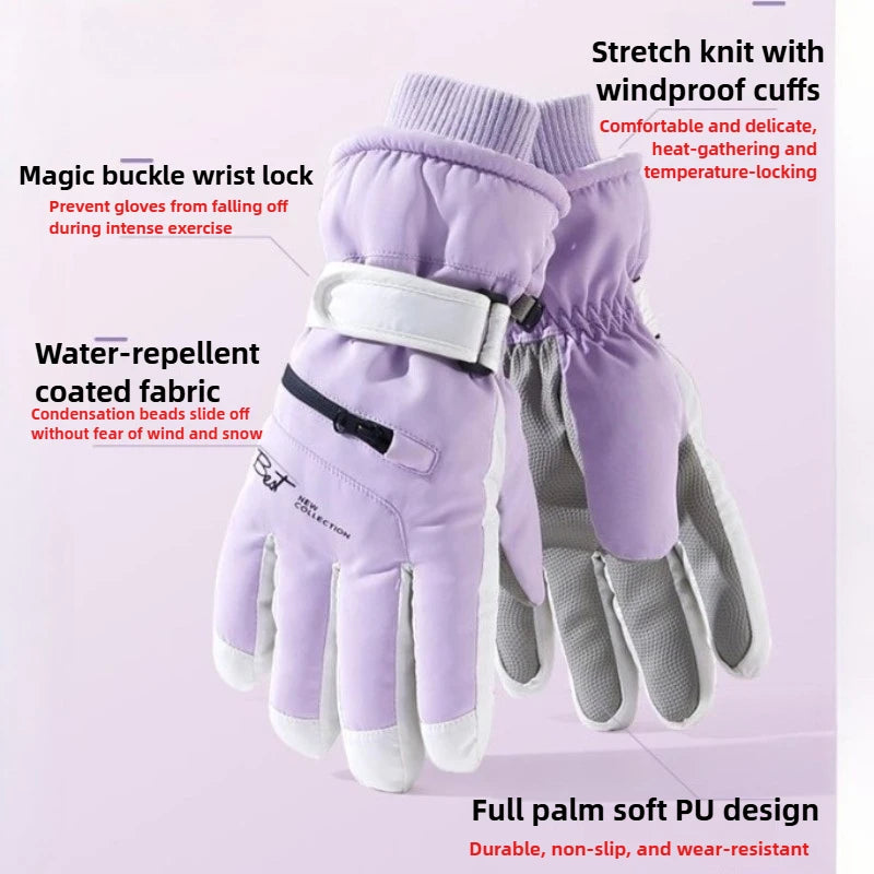 Winter Cycling Gloves Non Slip Touch Ski Gloves Snowboard Accessories Waterproof Pocket Warm Men's and Women's Gloves