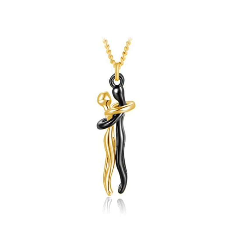 Fashion Couple Hug Pendant Necklace For Women Girls Wedding Chain Necklaces Party Valentine's Day Fashion Jewelry Gifts