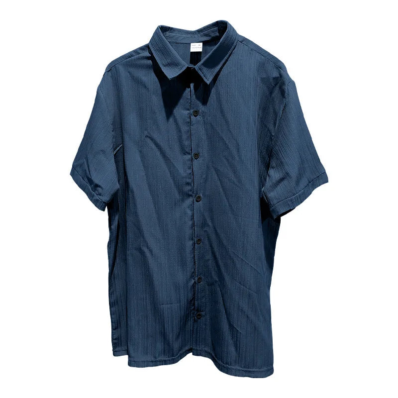 Summer European and American Style Men's Clothing Short Sleeve Cardigan Suit Men's Casual Loose Short Sleeves Shorts Beach Suit