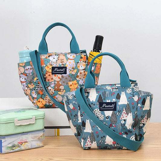 Ms. waterproof crossbody bag fashion large capacity hand carry lunch bag portable zipper bag out shopping shoulder bag