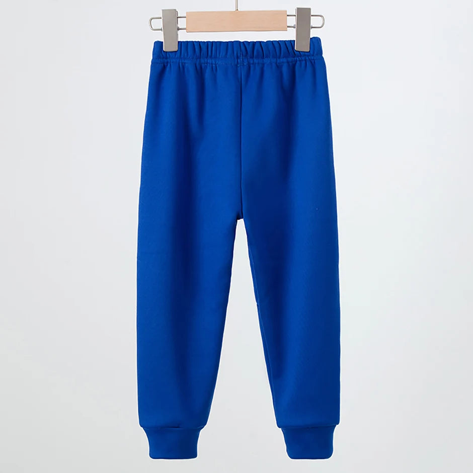 3/1 Piece Winter Children Plus Velvet Fashion Sweatpants Boys Casual Minimalist Pants Girls Joker Warm School Uniform Pants