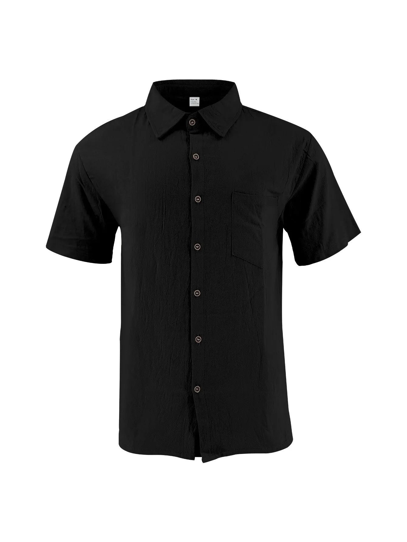 2026 New Men's Linen Casual Shirt Lightweight Breathable Button Down Pocket Design Loose Fit for Summer Outing