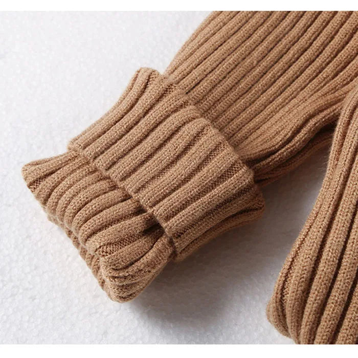 Autumn Winter New Baby Boys Girls Turtleneck Sweaters Kids Pullover Top Solid Color Knitted Bottoming Sweaters Children Clothing