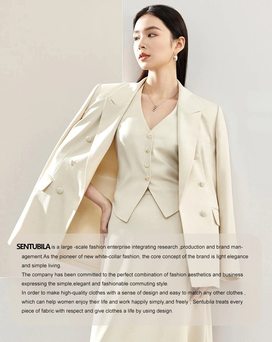 SENTUBILA 100% Wool Coats For Women Winter Jackets 2025 Stand Turtleneck Double Sided Short Outerwears Female Clothes W44O56626