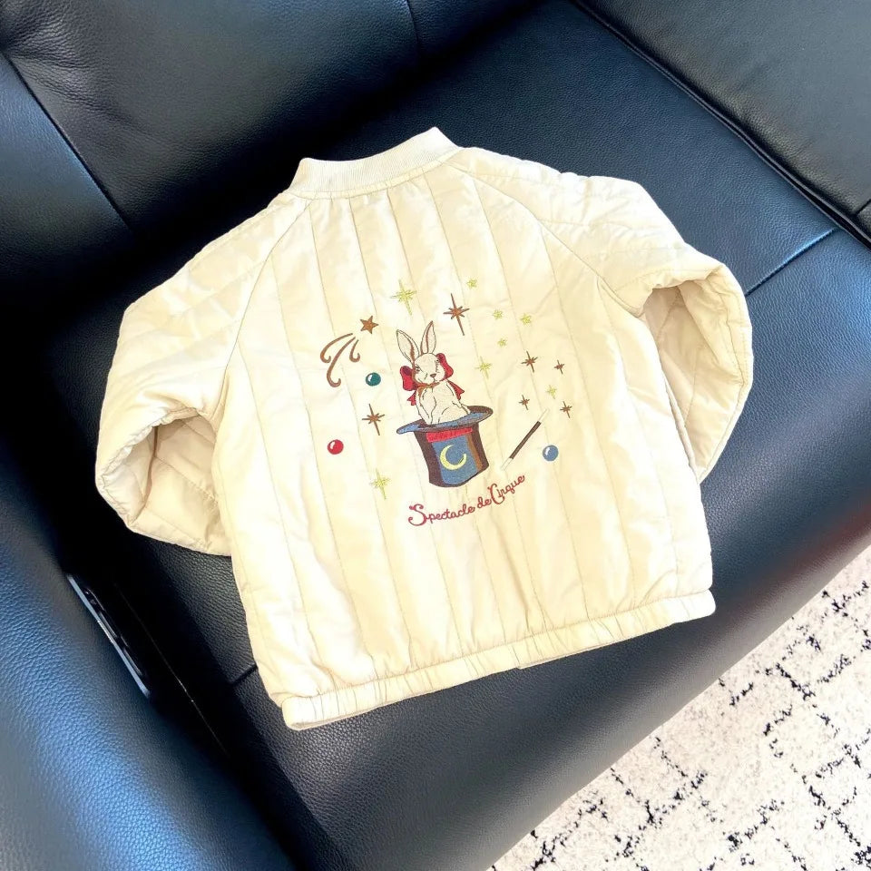 2025 KS Winter Baby Boys Cartoon Lambswool Jackets Kids Cotton Clothes Girls Jackets Outerwear Coats Boys Flight Suit Jackets