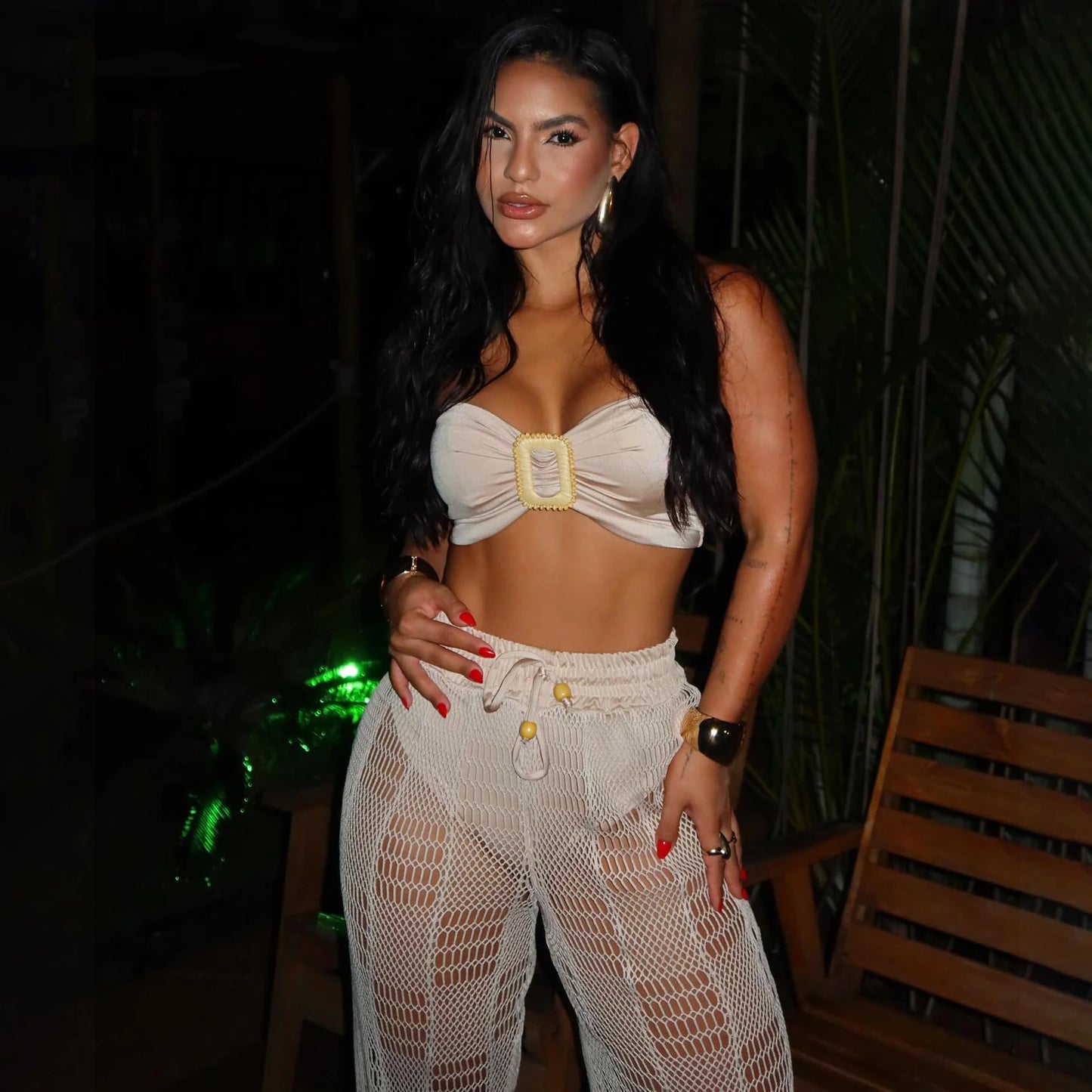 3Pcs Sexy Bikini With Beach Pants 2025 Women Swimsuit Female Swimwear Biquini High Waisted Swim Suit Bathsuit Bodysuit Beachwear