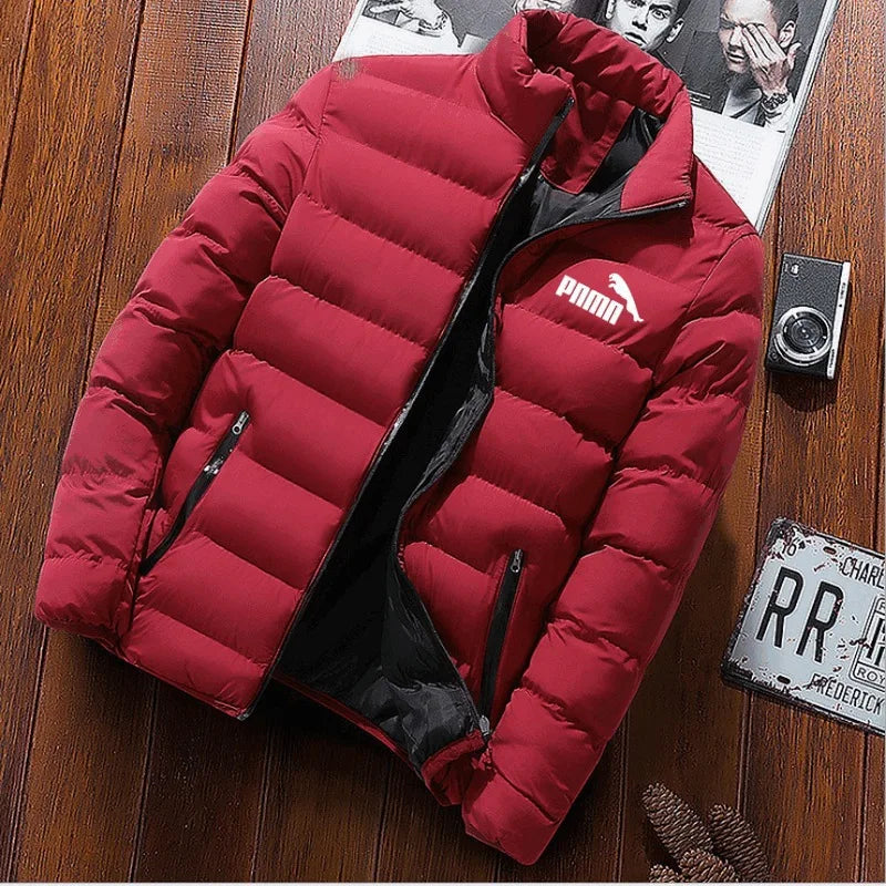 Men's Cotton Jacket Autumn and Winter Youth Cotton Coat Stand Collar Korean Style Handsome Jacket Trendy Top Casual Cotton Jacket