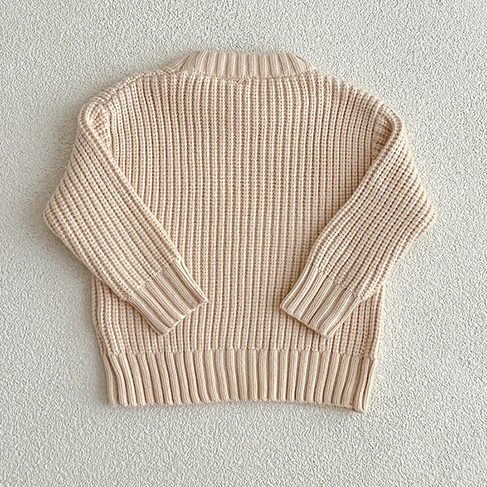 2025 New Spring Baby Girls Sweater Long Sleeved Solid Color Newborn Baby Girls Boys Knitted Pullover Tops 0-6Yrs Kids Sweater