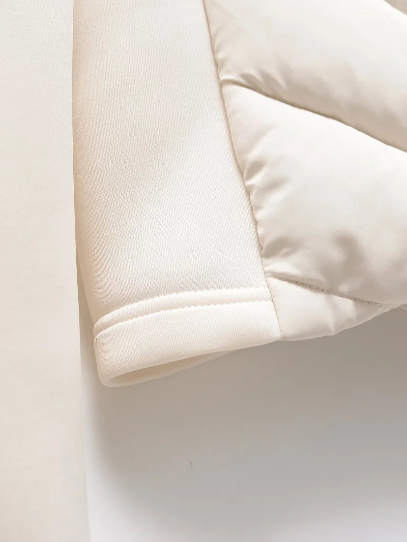 ETJ 2025 new  women's elegant fashion patchwork long sleeve standing collar hooded cotton jacket sport coat 8073227