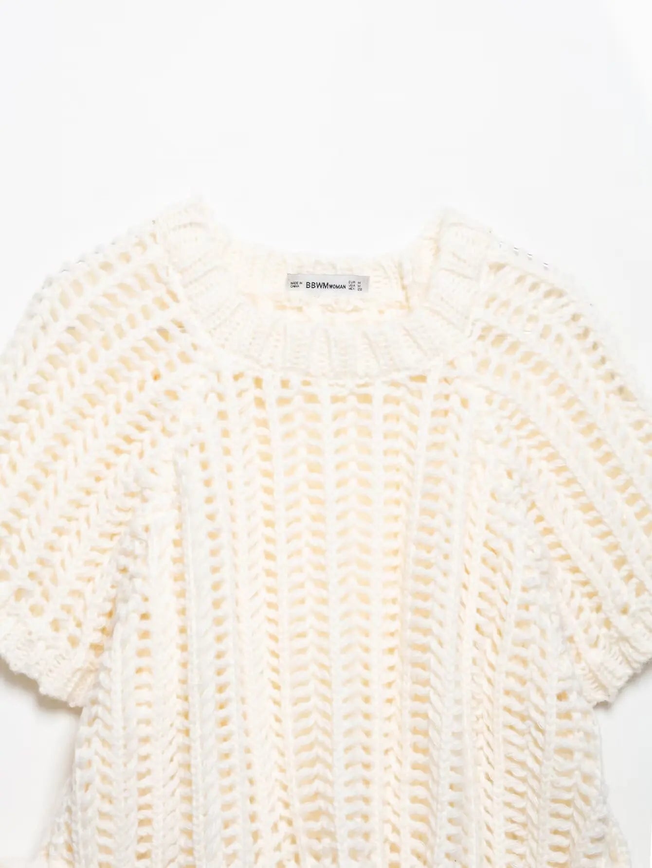 Hollow Out Knit Pullover Women Casual Round Neck Lace Up Bow Sweater Female Autumn Short Sleeves Solid Knitwears Lady