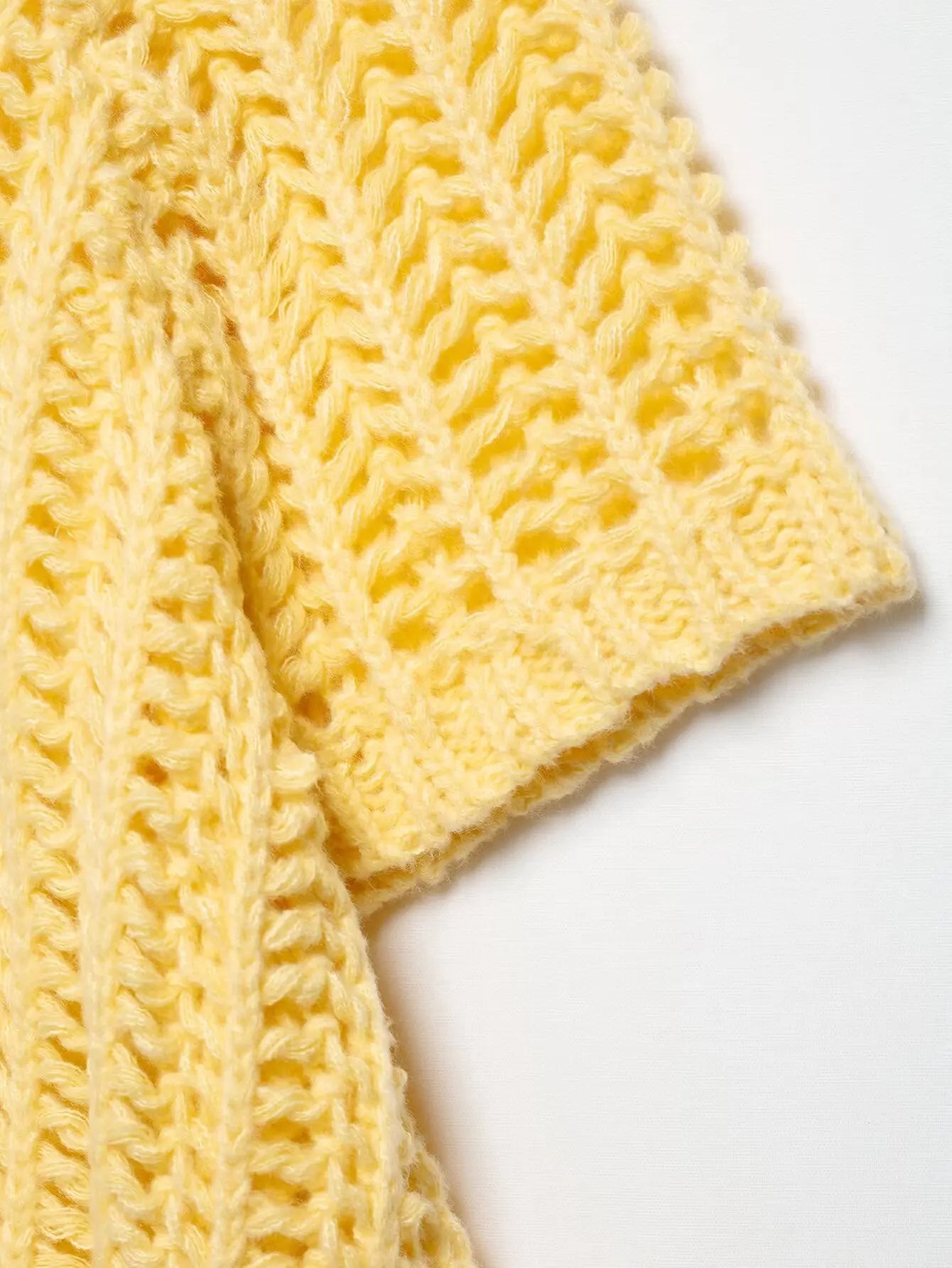 Hollow Out Knit Pullover Women Casual Round Neck Lace Up Bow Sweater Female Autumn Short Sleeves Solid Knitwears Lady