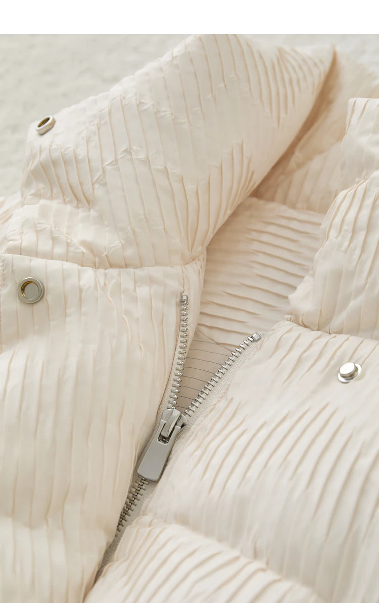 AMII Minimalist Duck Down Puffer Coat Women Winter 2025 Lightweight Stand Collar Lapel Warm Outerwear New Jackets 12344052