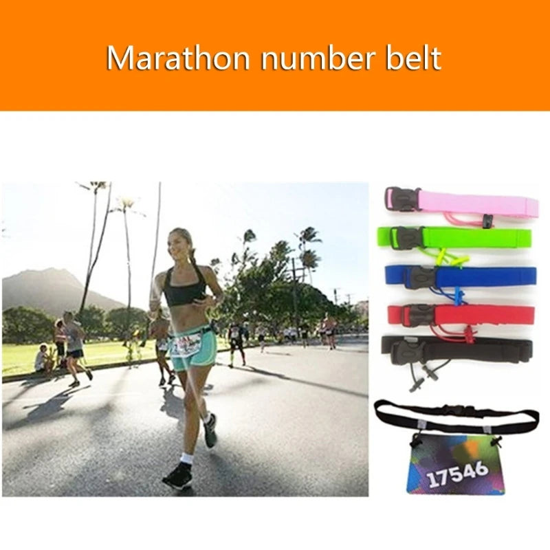 Running Belt for Race Number, Adjustable Number Belt with Gel Loop