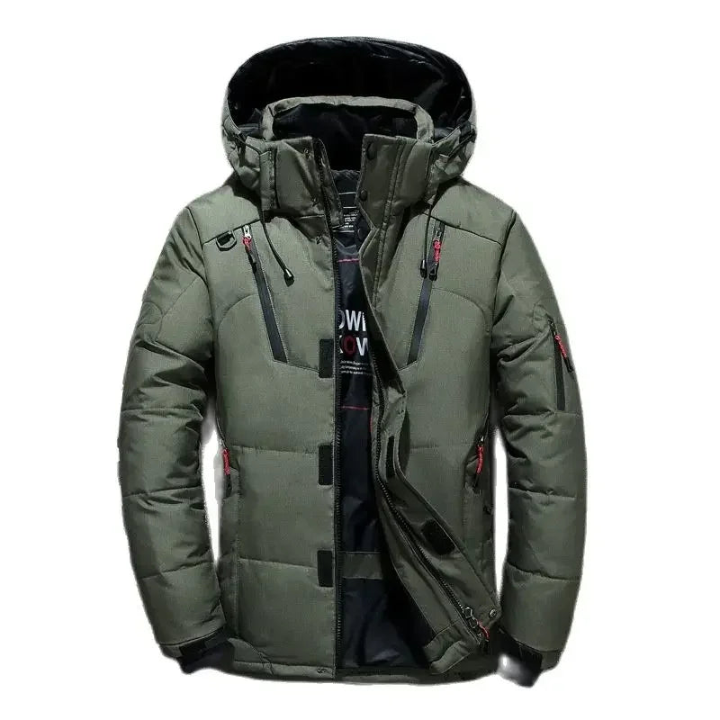Men White Duck Down Parkas -20 Degree Winter Jacket Men's Thick Warm Snow Parkas Overcoat Windbreaker Hooded Parkas Coat Hombre