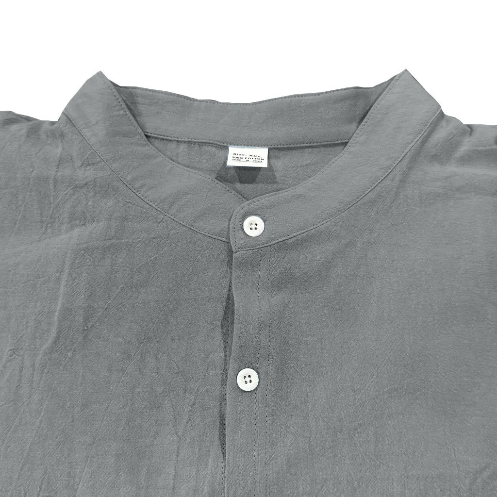 Men's Casual Cotton Linen Shirt Long Sleeve Button Down Slim Fit European Fashion Breathable Daily Wear Tops white shirt