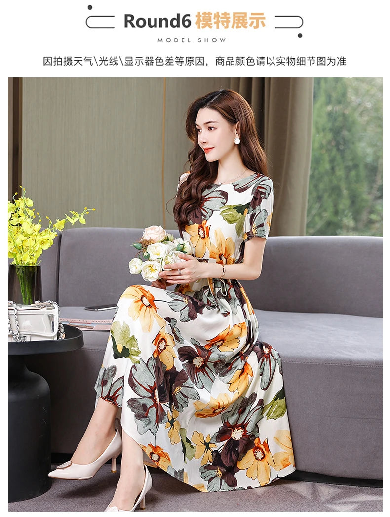 New Fashion Women Summer Dresses Hot Stylish O-Neck Print Floral Bohemian style Casual Loose sleeveless print Long Dress