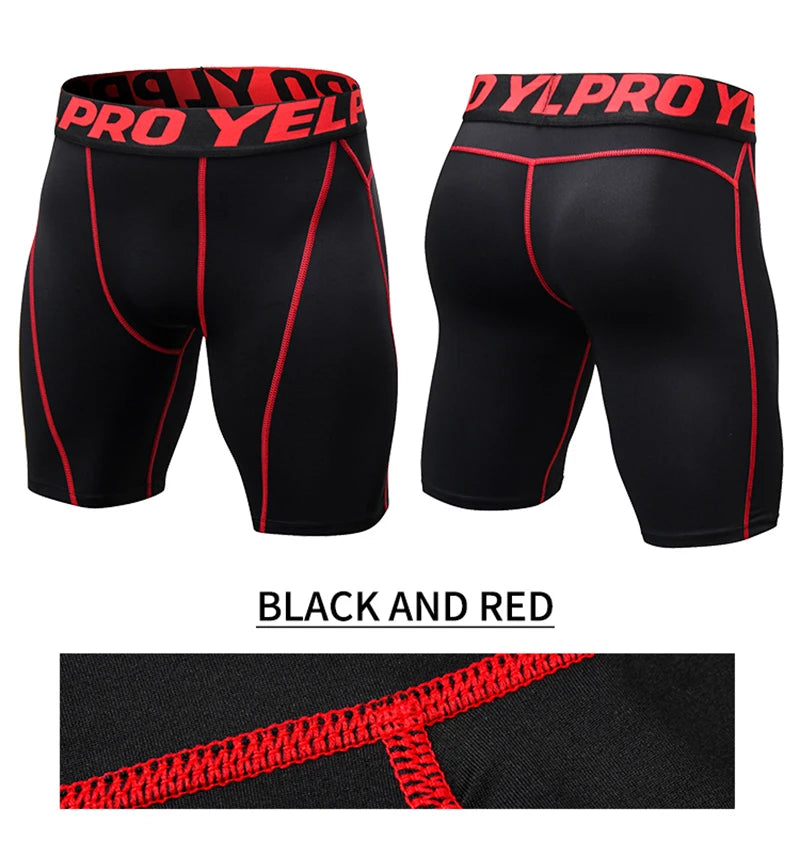 Men Fitness Compression Shorts Running Training Sport Shorts Tight Breathable Quick-drying Stretch Shorts Letter Belt Gym Shorts