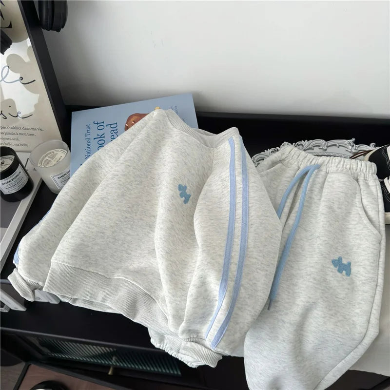 Spring Kids Sweatshirt Sets Children Long Sleeve Clothing Suits Boy Girl Casual Pullover+Pants 2Pcs Autumn Teen Tracksuit Outfit