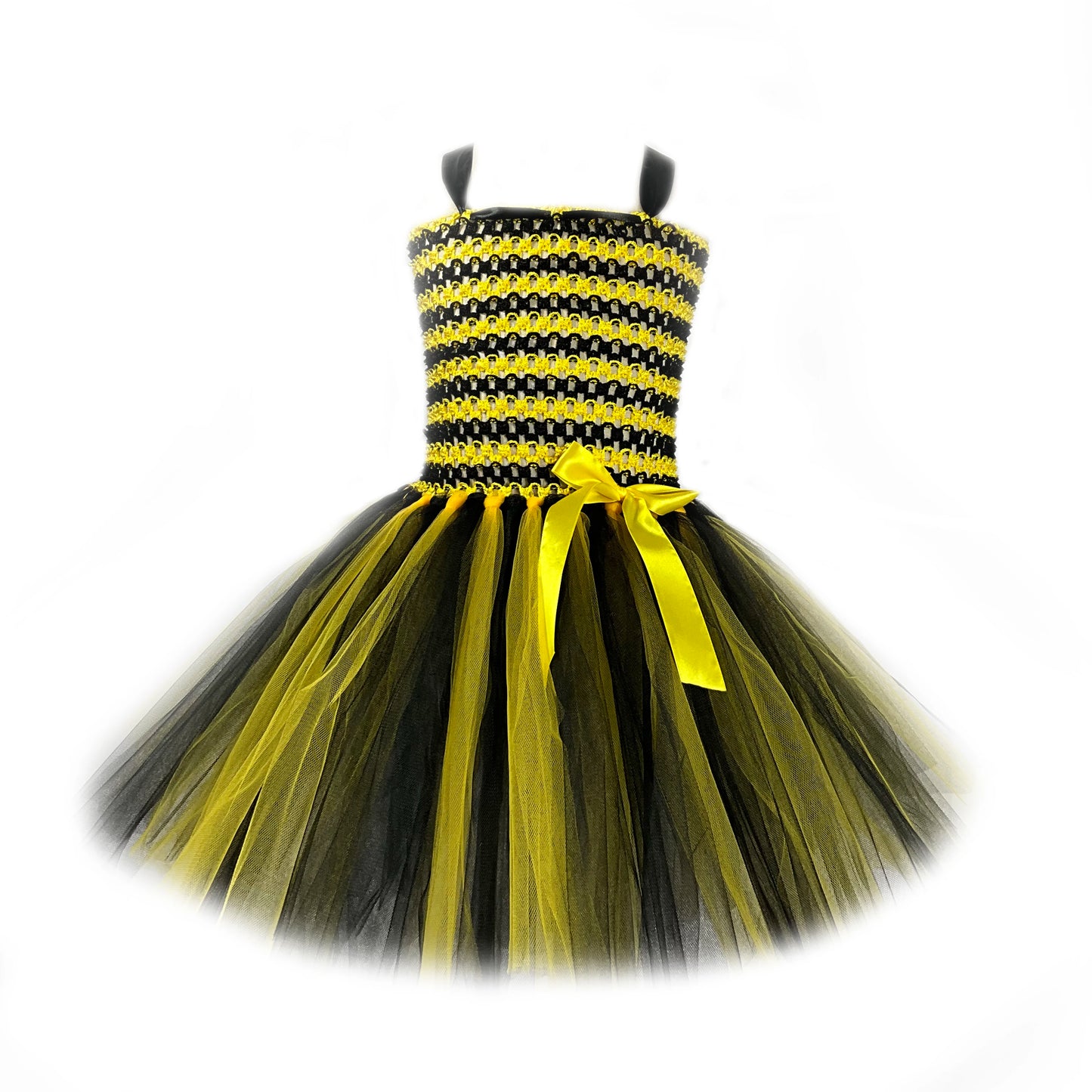 Bumble Bee Tutu Dress for Baby Girls Birthday Outfit Halloween Costume for Kids Honeybee Cosplay Dresses with Wing Headband Set