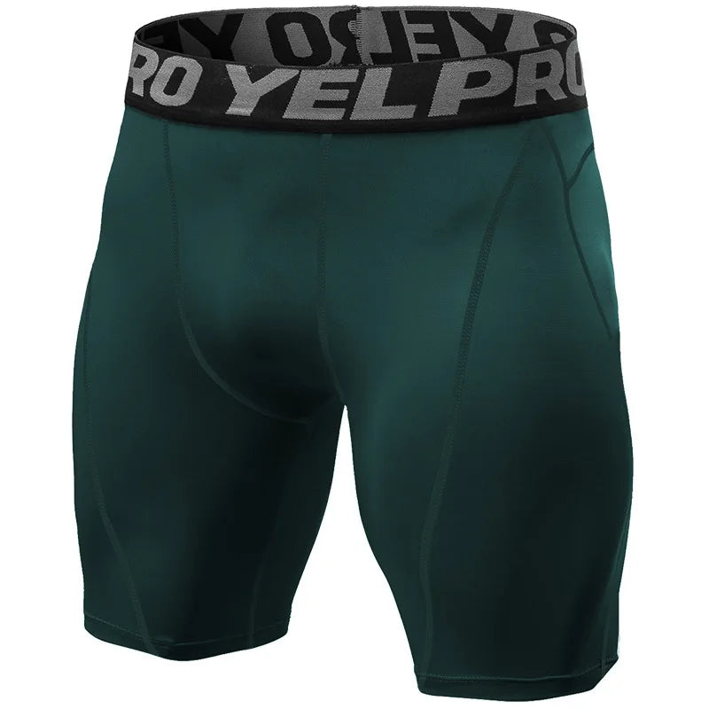Men Fitness Compression Shorts Running Training Sport Shorts Tight Breathable Quick-drying Stretch Shorts Letter Belt Gym Shorts