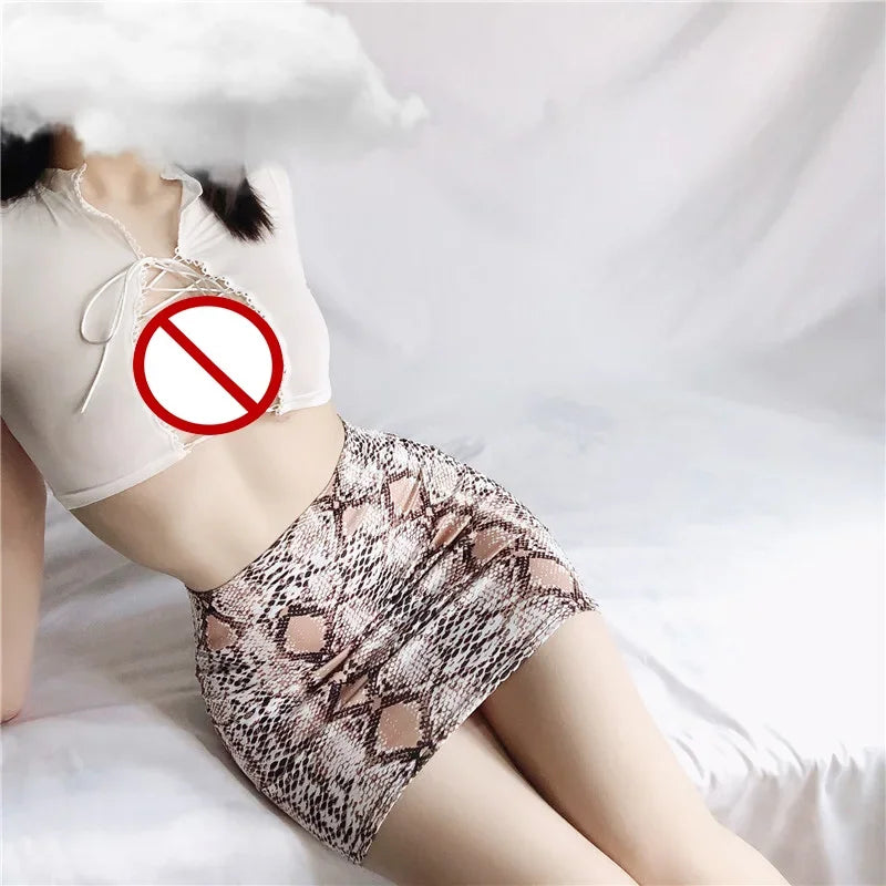 Sexy Girl's Night Lingerie Solid Color Micro Mini Skirt for Women Casual Hip-Hugging Short Skirts