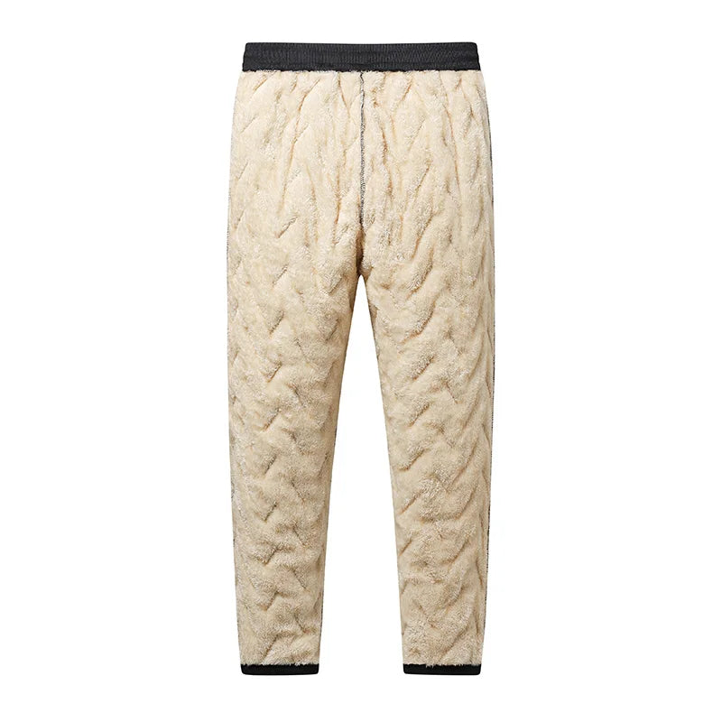 3 Pack Winter Men Plush Thick Fleece Waterproof Pants Windproof Casual Pants Warm Pants Lambswool Thermal Trousers Outerwear