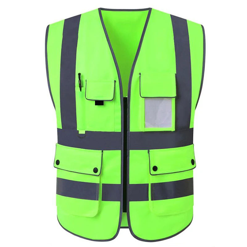 Size S-4XL Hi Vis Road Working Vest Outdoor Motorcycle Cycling  Waistcoat Clothing Workwear Jacket
