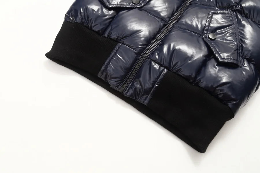 AP 2025 winter children coats waterproof shine fabric and filling  white duck down girls boys outerwear