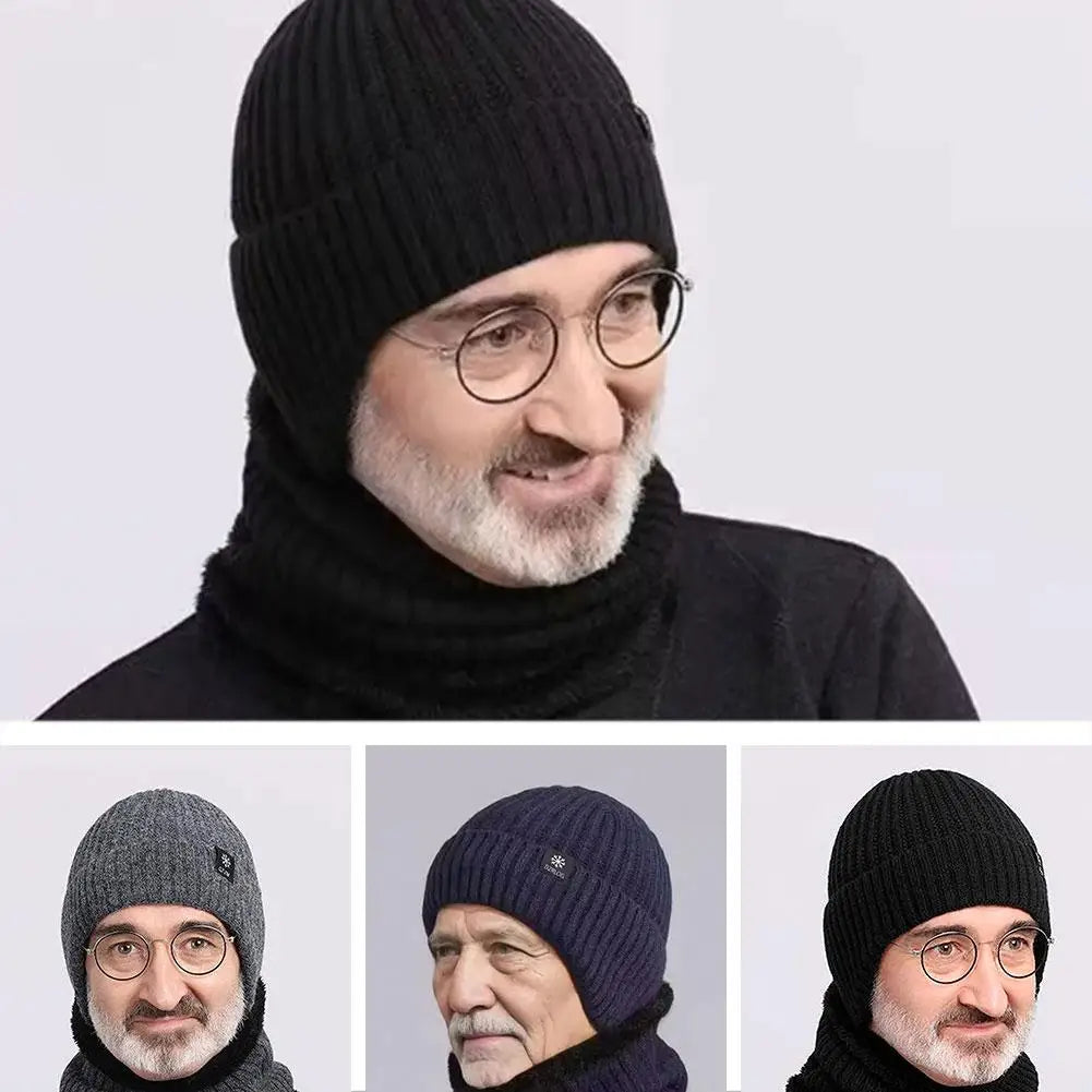Male Winter Warm Hat Thickened Knitted Woolen Capprotect Ears For Middle-aged And Elderly People Father And Grandfather