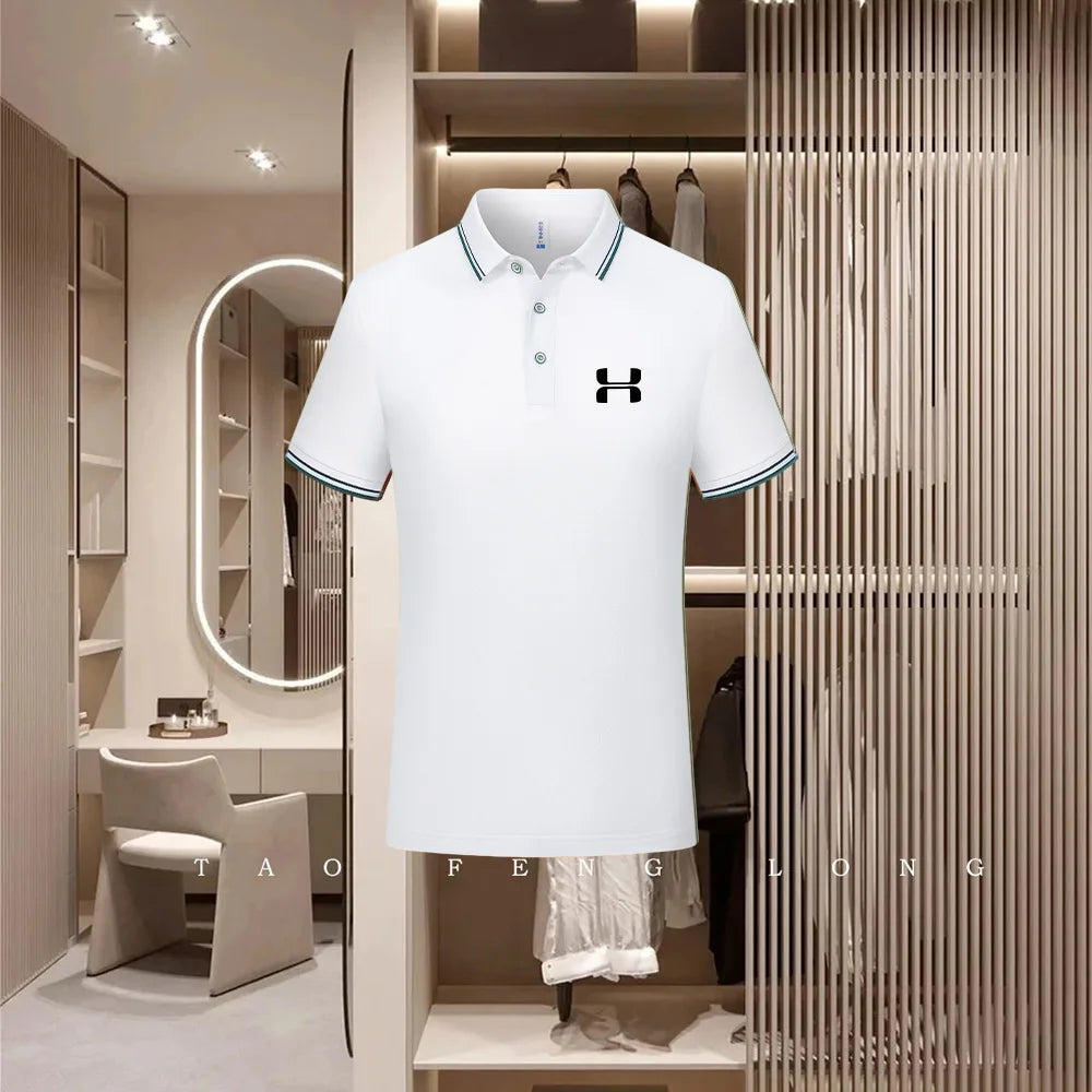 Golf Fashion Colorful Solid Color Collar Knitted Shirt Men's and Women's Casual 2026 Summer Short sleeved Top T-shirt