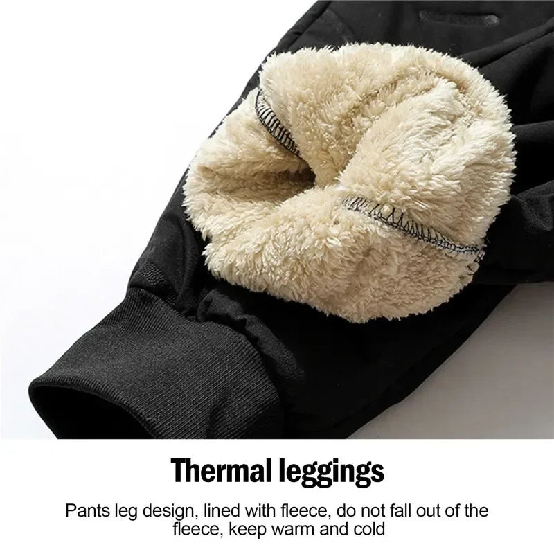 3 Pack Winter Men Plush Thick Fleece Waterproof Pants Windproof Casual Pants Warm Pants Lambswool Thermal Trousers Outerwear