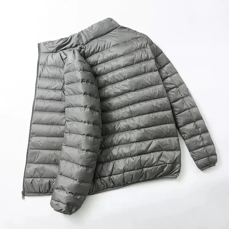 Autumn and Winter Fashion Ultra Light Duck Down Hooded Down Jacket Men's White Duck Down Feather Warm Coat Men's Street Clothing