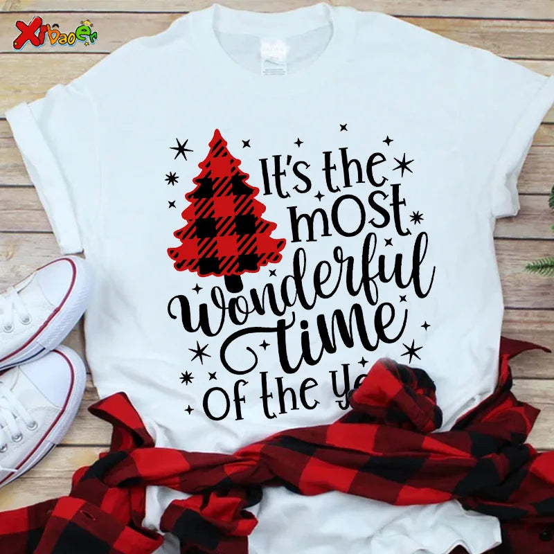 Family Christmas Shirts Cotton Family Matching Outfit Merry Christmas Kids Tshirts Baby Rompers Matching Pajamas Clothes Famille