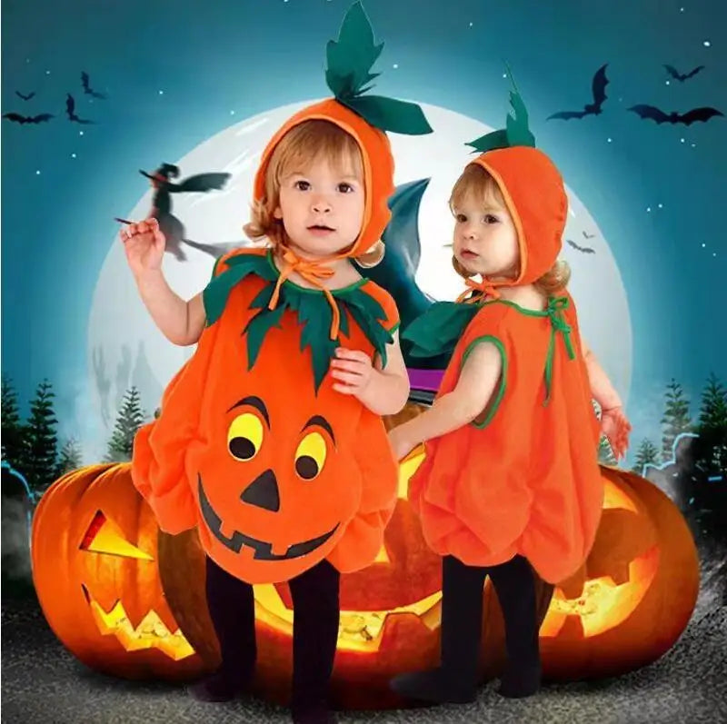 Kids Pumpkin Romper with Hat Shoes Toddler One-Piece Boys Girls Party Baby 2024 Halloween  Costume Jumpsuit Cosplay Clothing Set