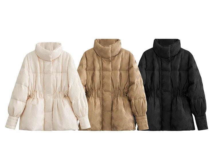 AMII Minimalist Duck Down Puffer Coat Women Winter 2025 Lightweight Stand Collar Lapel Warm Outerwear New Jackets 12344052