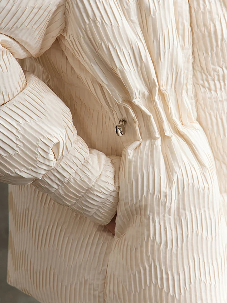 AMII Minimalist Duck Down Puffer Coat Women Winter 2025 Lightweight Stand Collar Lapel Warm Outerwear New Jackets 12344052