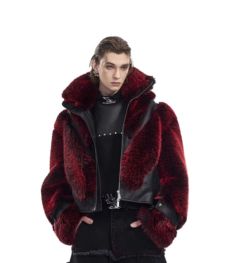 Mauroicardi Autumn Winter Cool Handsome Thick Warm Patchwork Faux Fur Coat Men Luxury Designer Clothes Zip Up Fluffy Jacket 2025