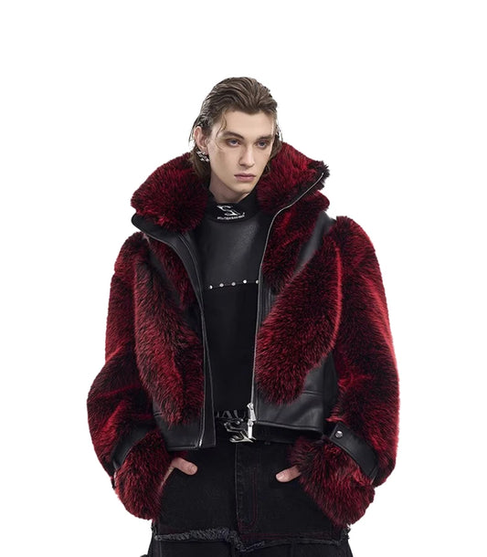 Mauroicardi Autumn Winter Cool Handsome Thick Warm Patchwork Faux Fur Coat Men Luxury Designer Clothes Zip Up Fluffy Jacket 2025